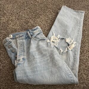 Abercrombie & Fitch Blue Boyfriend Jeans Distressed